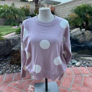 Madewell Mauve Polka Dot Sweater